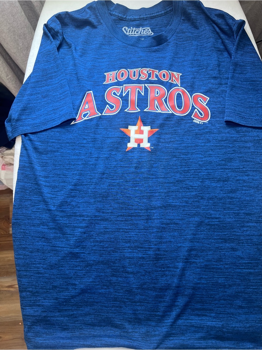 Stitches Blue Houston Astros Graphic Tee with Red Accent